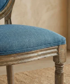 Lot de 20 chaises de style médaillon Louis XVI Tissu Bleu