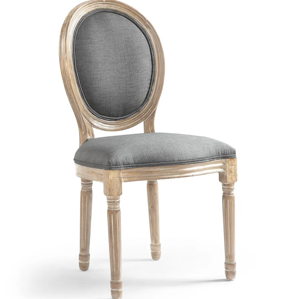 Lot de 20 chaises de style médaillon Louis XVI Tissu Gris Clair