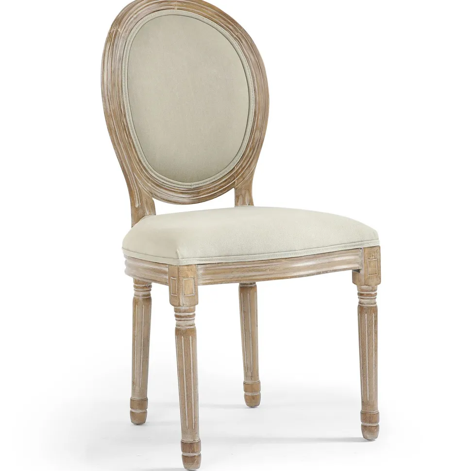 Lot de 20 chaises de style médaillon Louis XVI Tissu Beige