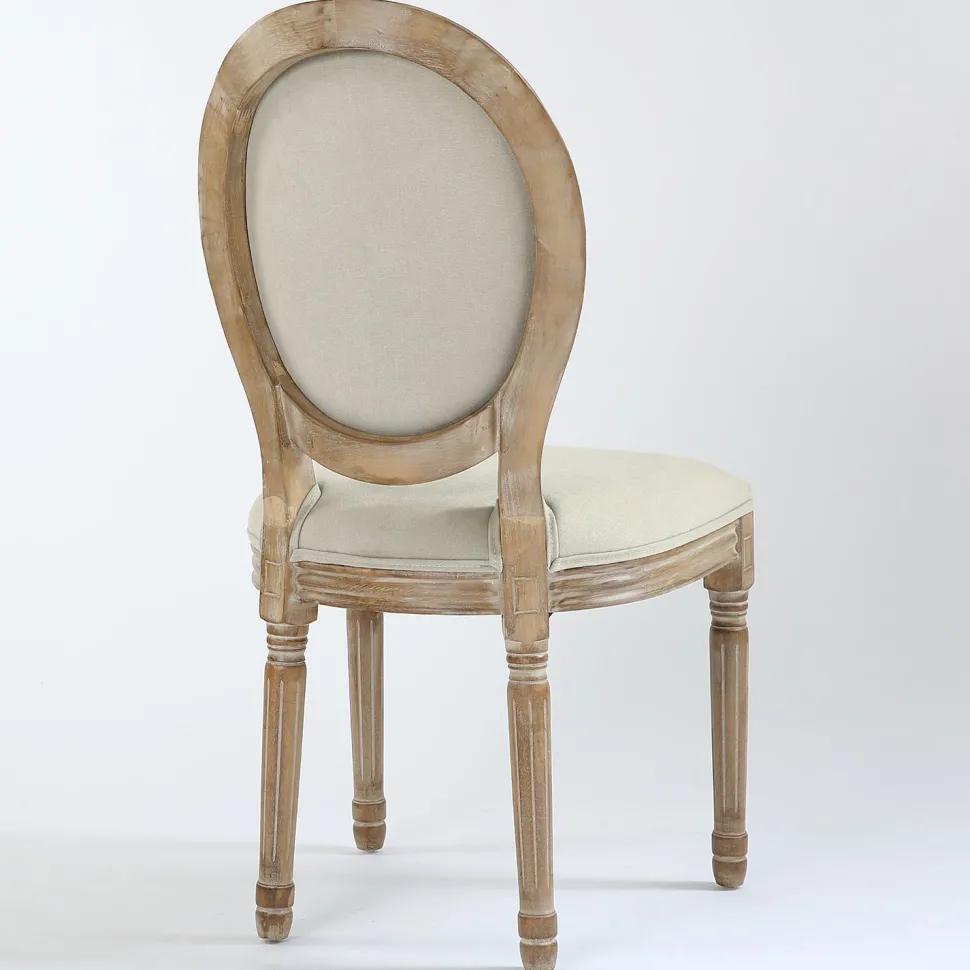 Lot de 20 chaises de style médaillon Louis XVI Tissu Beige