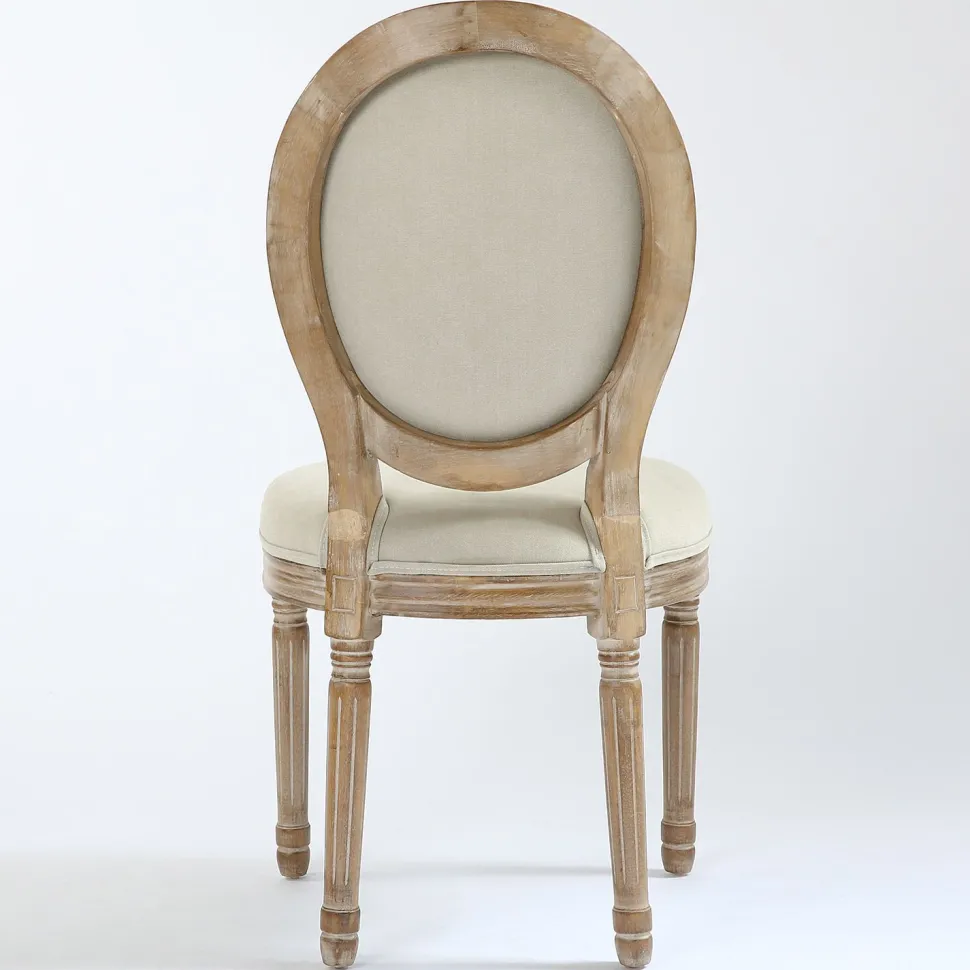 Lot de 20 chaises de style médaillon Louis XVI Tissu Beige