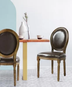 Lot de 20 chaises de style médaillon Louis XVI Simili (P.U) Marron bois patiné Or
