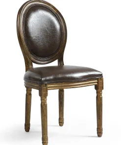 Lot de 20 chaises de style médaillon Louis XVI Simili (P.U) Marron bois patiné Or