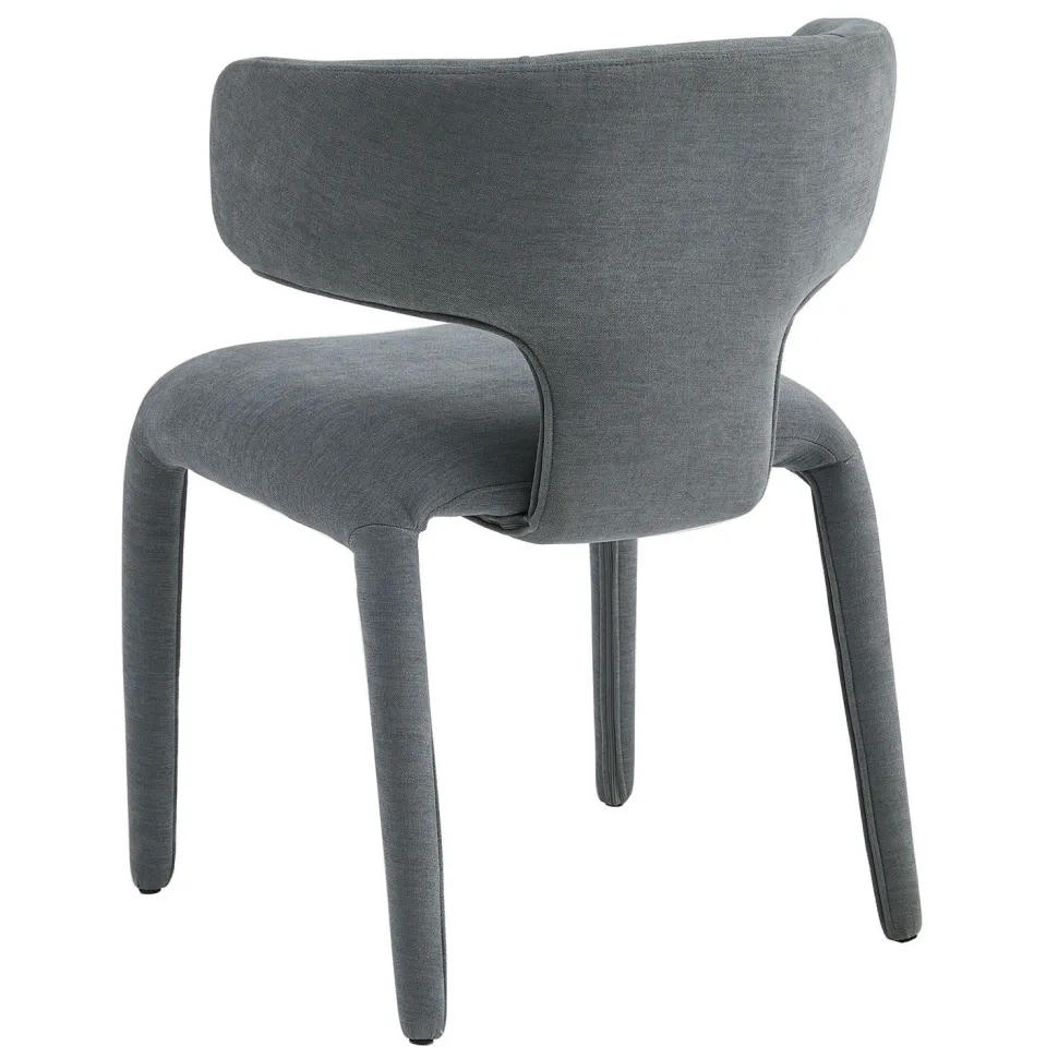 Lot de 2 chaises design dossiers arrondis Cotony Tissu Gris