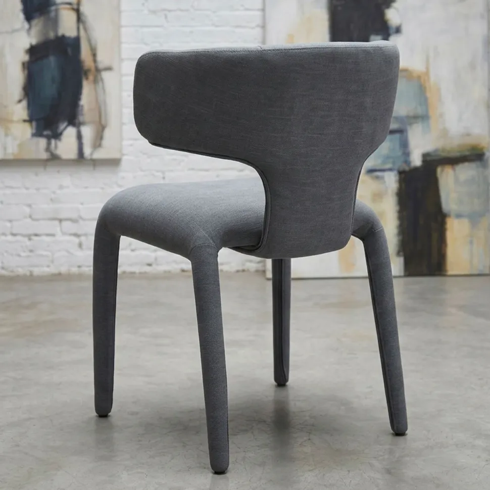 Lot de 2 chaises design dossiers arrondis Cotony Tissu Gris