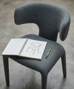 Lot de 2 chaises design dossiers arrondis Cotony Tissu Gris