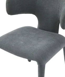 Lot de 2 chaises design dossiers arrondis Cotony Tissu Gris