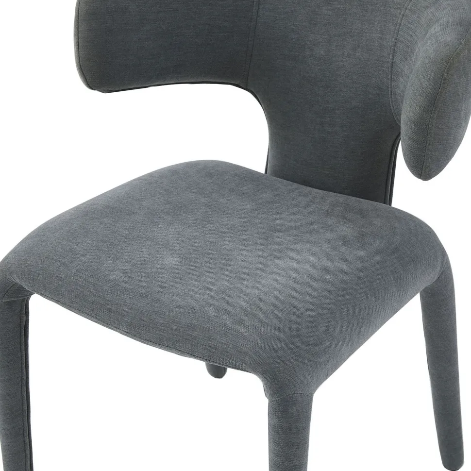 Lot de 2 chaises design dossiers arrondis Cotony Tissu Gris