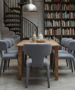 Lot de 2 chaises design dossiers arrondis Cotony Tissu Gris