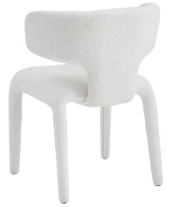 Lot de 2 chaises design dossiers arrondis Cotony Tissu bouclette Blanc