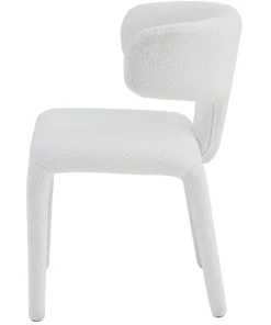 Lot de 2 chaises design dossiers arrondis Cotony Tissu bouclette Blanc