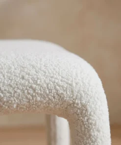 Lot de 2 chaises design dossiers arrondis Cotony Tissu bouclette Blanc