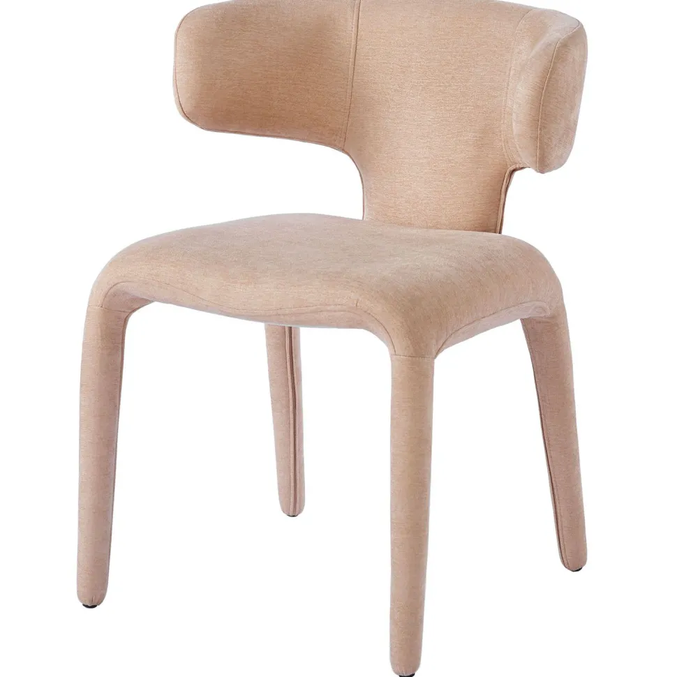 Lot de 2 chaises design dossiers arrondis Cotony Tissu Taupe clair