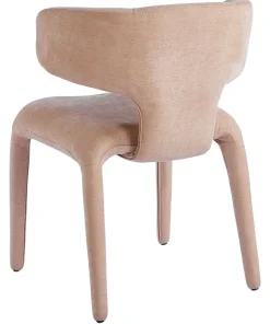 Lot de 2 chaises design dossiers arrondis Cotony Tissu Taupe clair
