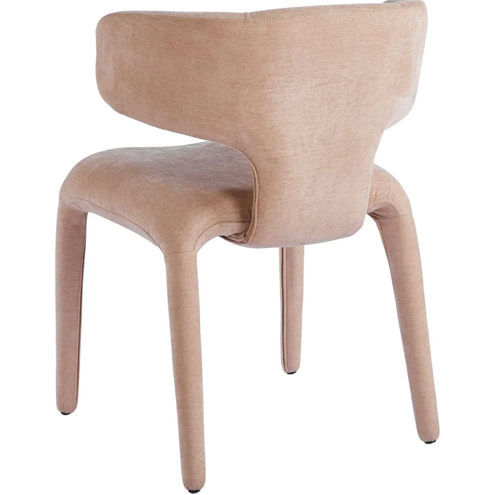 Lot de 2 chaises design dossiers arrondis Cotony Tissu Taupe clair