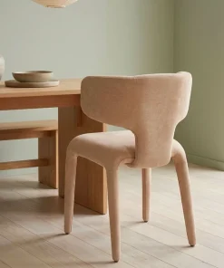 Lot de 2 chaises design dossiers arrondis Cotony Tissu Taupe clair