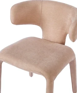 Lot de 2 chaises design dossiers arrondis Cotony Tissu Taupe clair
