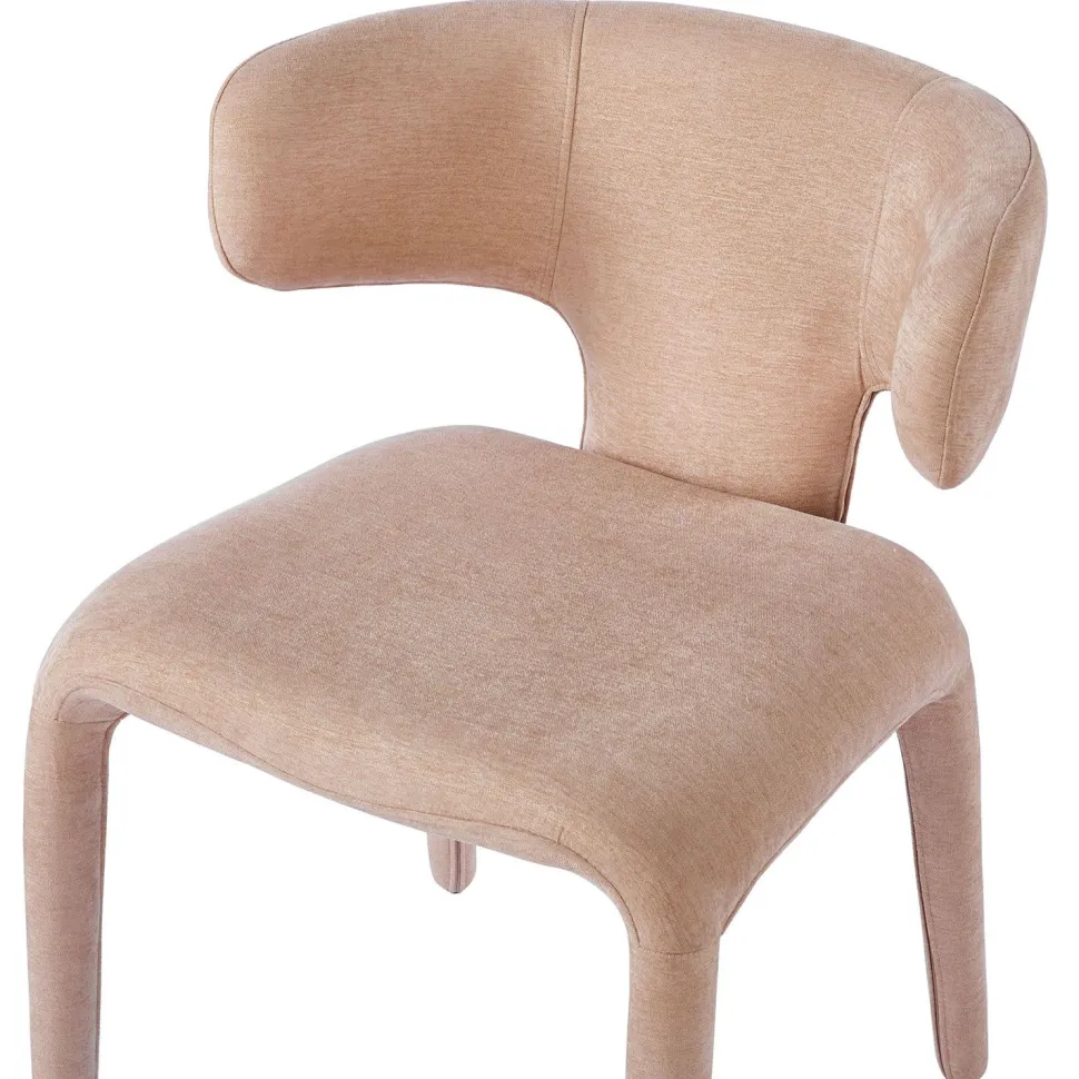 Lot de 2 chaises design dossiers arrondis Cotony Tissu Taupe clair