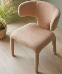 Lot de 2 chaises design dossiers arrondis Cotony Tissu Taupe clair