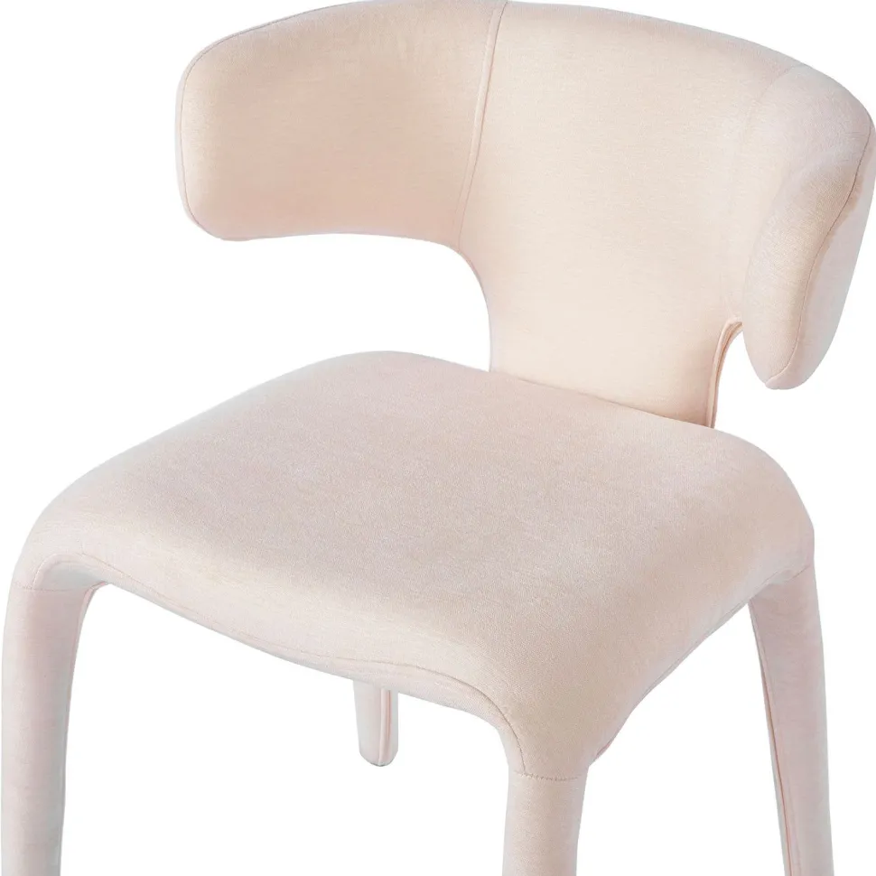 Lot de 2 chaises design dossiers arrondis Cotony Tissu Beige