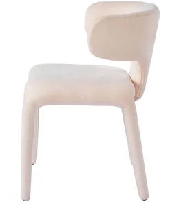 Lot de 2 chaises design dossiers arrondis Cotony Tissu Beige