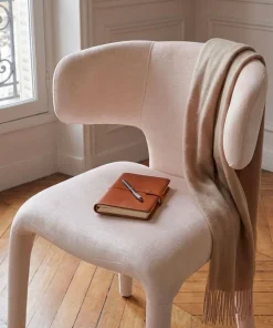 Lot de 2 chaises design dossiers arrondis Cotony Tissu Beige