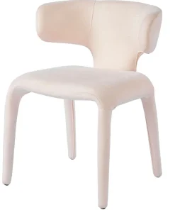 Lot de 2 chaises design dossiers arrondis Cotony Tissu Beige