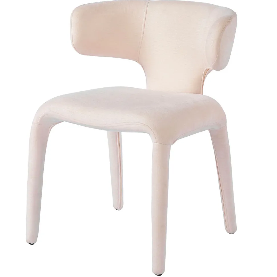 Lot de 2 chaises design dossiers arrondis Cotony Tissu Beige