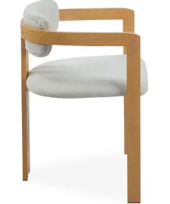 Lot de 2 chaises design Galilea Métal Effet bois clair et Tissu Beige