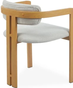 Lot de 2 chaises design Galilea Métal Effet bois clair et Tissu Beige
