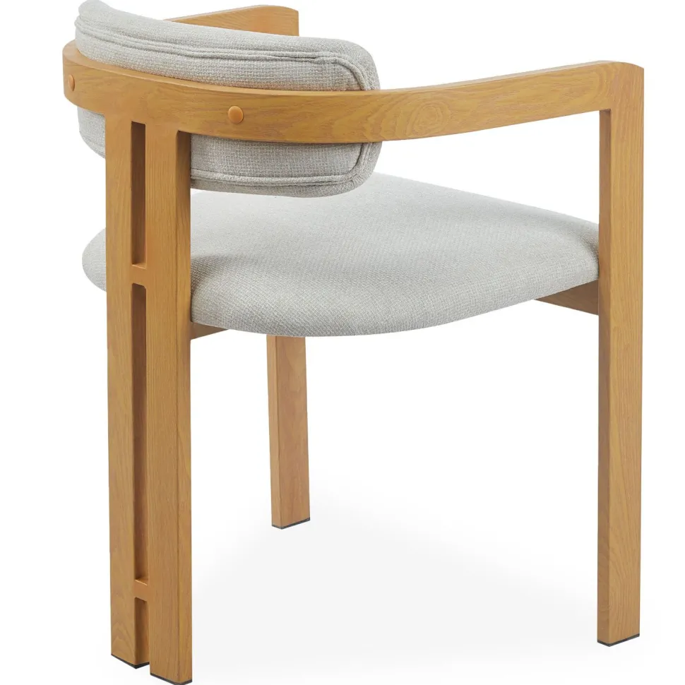 Lot de 2 chaises design Galilea Métal Effet bois clair et Tissu Beige