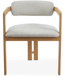 Lot de 2 chaises design Galilea Métal Effet bois clair et Tissu Beige
