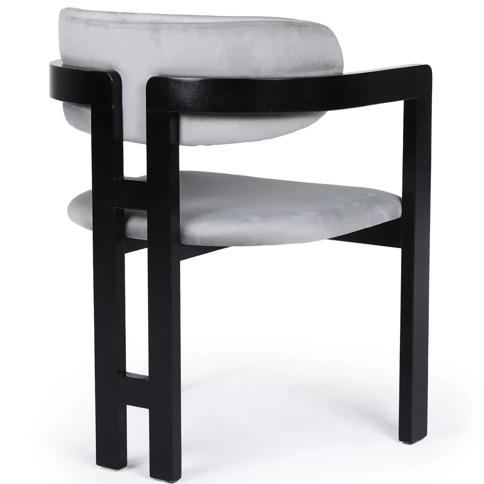 Lot de 2 chaises design Oregon Bois noir et Velours Gris