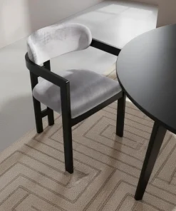 Lot de 2 chaises design Oregon Bois noir et Velours Gris