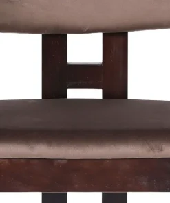 Lot de 2 chaises design Oregon Bois foncé et Velours Marron