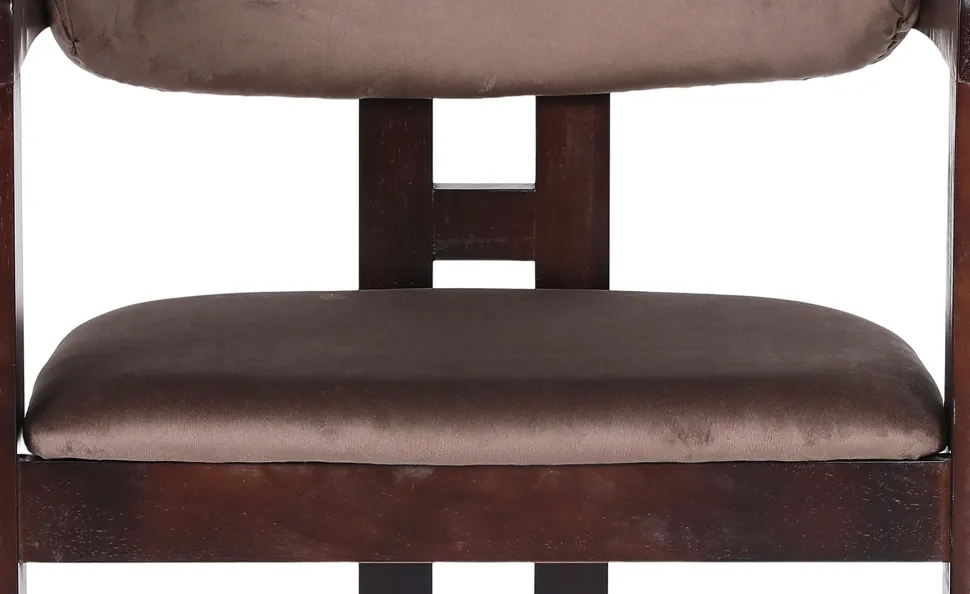 Lot de 2 chaises design Oregon Bois foncé et Velours Marron