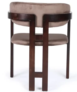 Lot de 2 chaises design Oregon Bois foncé et Velours Marron