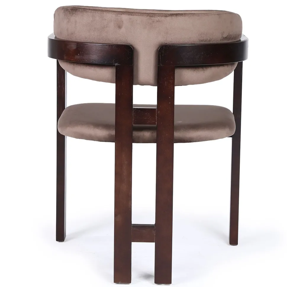 Lot de 2 chaises design Oregon Bois foncé et Velours Marron