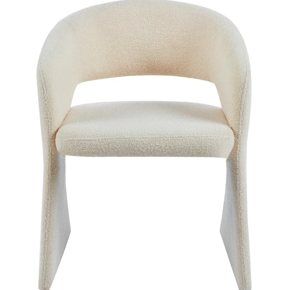 Lot de 4 chaises design Tootsie Tissu bouclette Crème