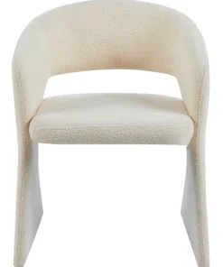 Lot de 2 chaises design Tootsie Tissu bouclette Crème