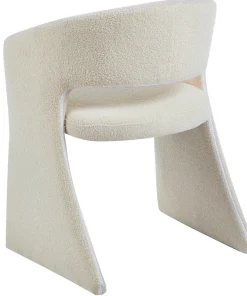Lot de 2 chaises design Tootsie Tissu bouclette Crème