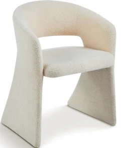Lot de 2 chaises design Tootsie Tissu bouclette Crème