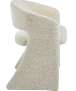 Lot de 2 chaises design Tootsie Tissu bouclette Crème
