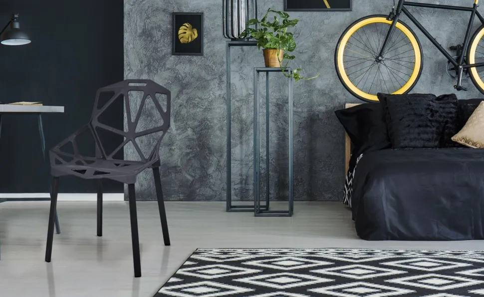 Lot de 4 chaises dossier toile d'araignée Spider Noir