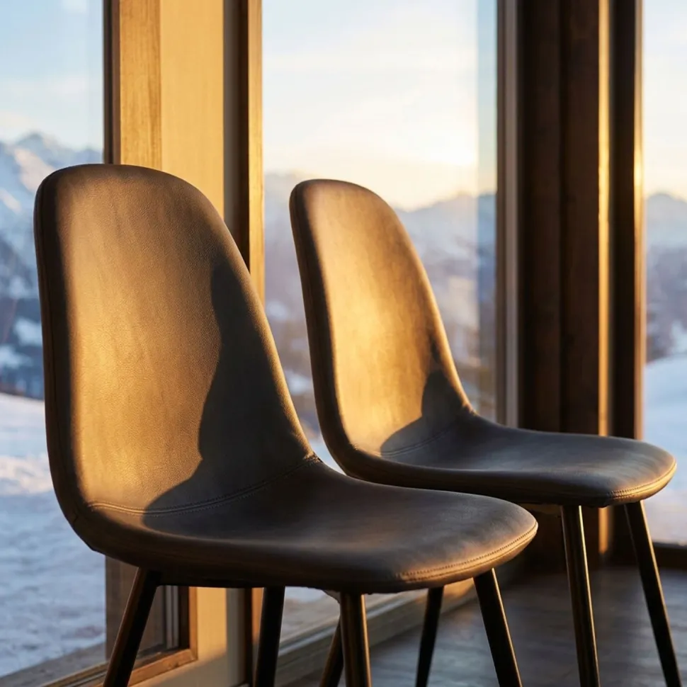 Lot de 4 chaises Gao Simili P.U. Noir