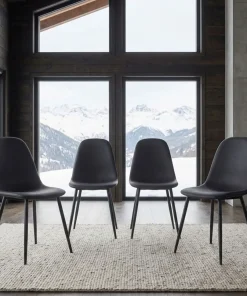 Lot de 4 chaises Gao Simili P.U. Noir