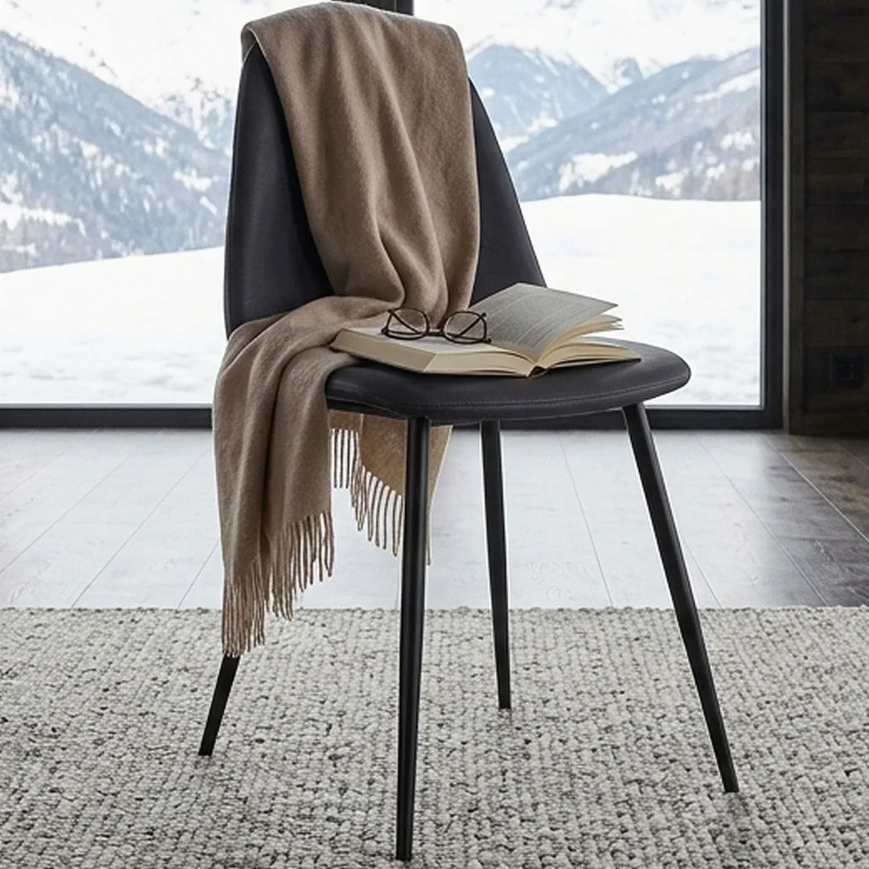 Lot de 4 chaises Gao Simili P.U. Noir