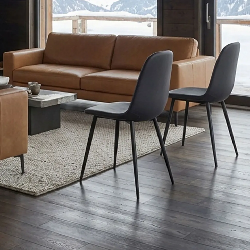 Lot de 4 chaises Gao Simili P.U. Noir