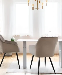 Lot de 2 chaises Mariette Velours Taupe