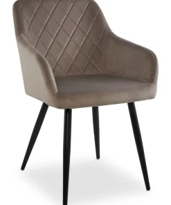 Lot de 2 chaises Mariette Velours Taupe